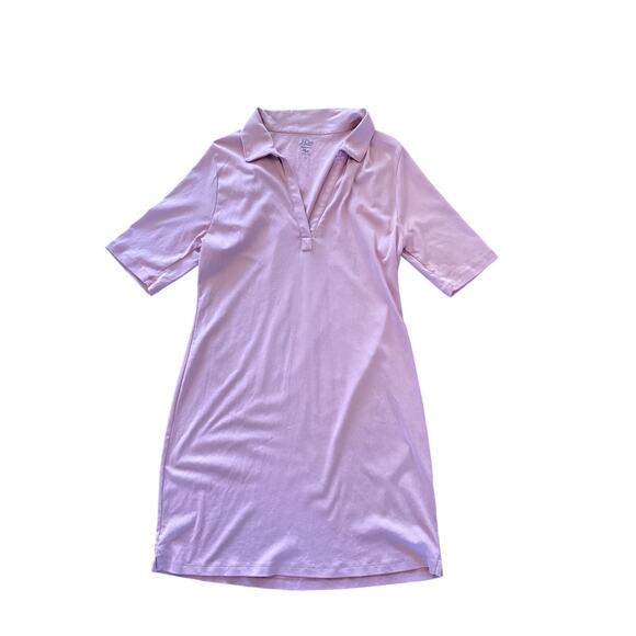 J. Crew Women's Short Sleeve Perfect Fit V-Neck Polo Dress Pink Size Large‎ - Picture 1 of 9